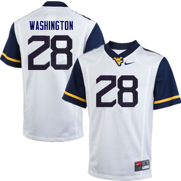 NCAA Men's Keith Washington West Virginia Mountaineers White #28 Nike Stitched Football College Authentic Jersey OP23P30LQ